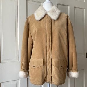 J Percy for Marvin Richards Vintage SUEDE  FAUX FUR Jacket SZ L